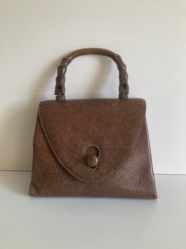 Vintage sac main cuir - sac, bambou
